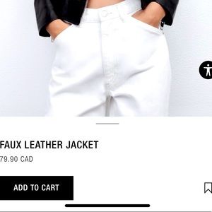 Zara Faux Motto Leather Jacket - Size S (2/4)